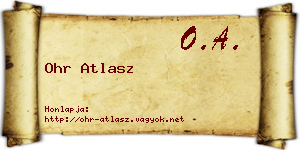 Ohr Atlasz névjegykártya